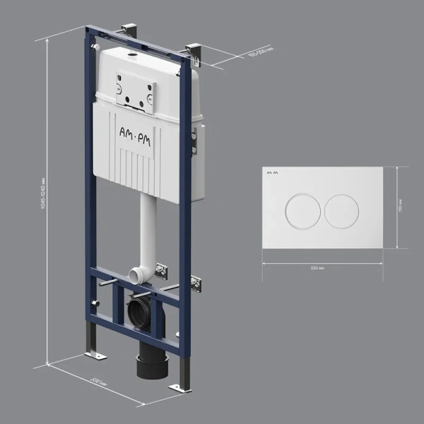 Инсталляция для унитаза Am.Pm MasterFit с кнопкой белой I012710.0101 (детальная фотография), в наличии