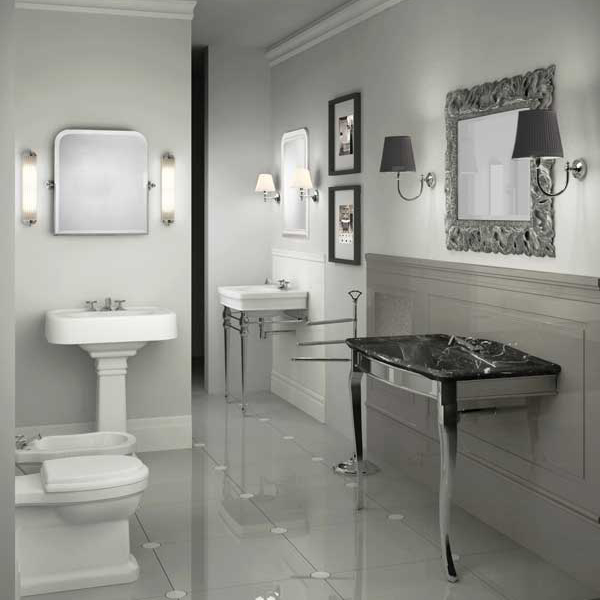 Раковина консоль Devon&Devon Jacqueline DEJaCQ (детальная фотография), керамические, из мрамора