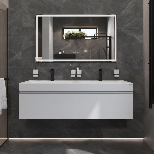 Тумба под раковину подвесная Velvex Pulsus 140 см белая tpPUL.140-21 (детальная фотография), по запросу