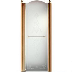 Душевая дверь в нишу Migliore Diadema 90 см профиль бронза стекло прозрачное декорированное правая