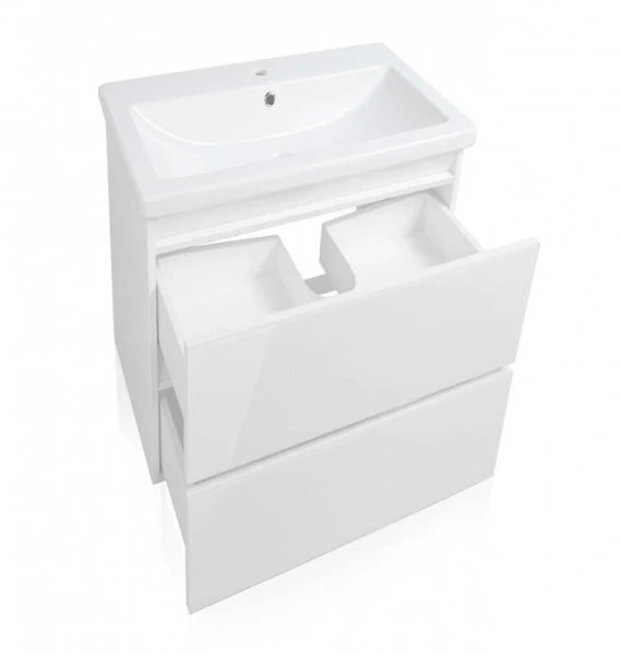 Тумба под раковину подвесная Style Line Даймонд 66 см белая СС-00000498 (детальная фотография), моноблок