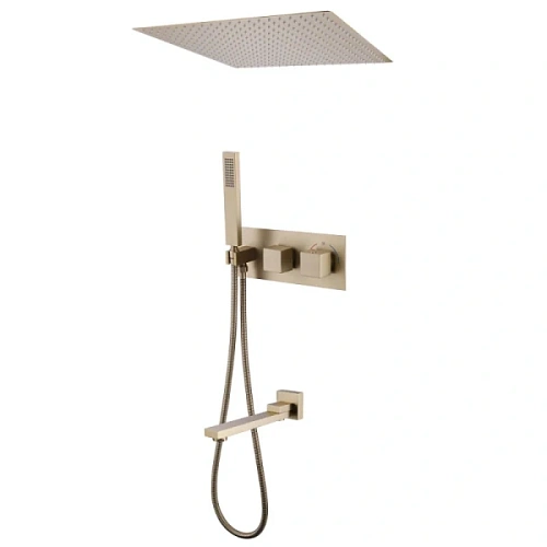 Душевой комплект Abber Daheim золото матовое - фото 4