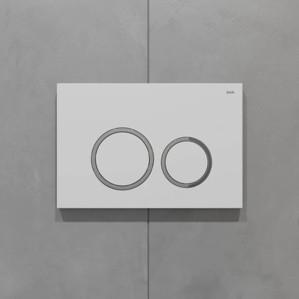 Клавиша смыва IDDIS Unifix белая матовая/кольца хром UNI03WCi77 (детальная фотография), пластиковые