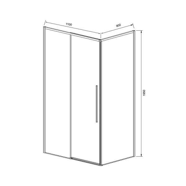 Душевой уголок Vincea Slim-N VSR-4SN9011CL 110х90 см прямоугольный (детальная фотография), прямоугольные