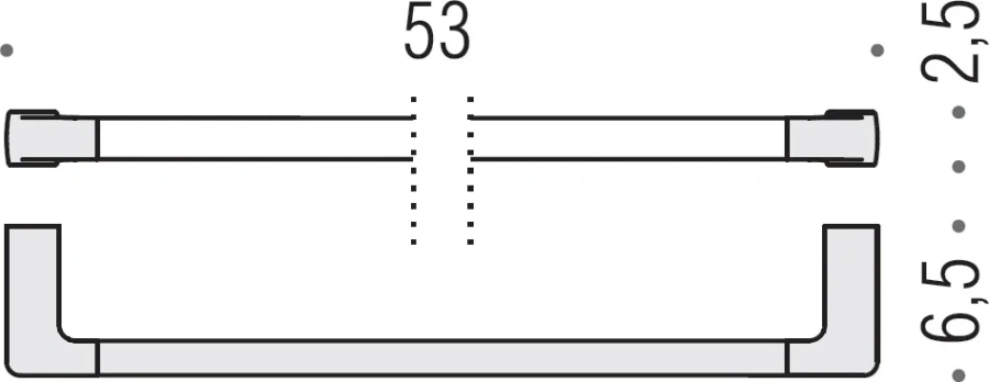 Полотенцедержатель Colombo Lulu хром B6210 (детальная фотография), современные, hi-tech