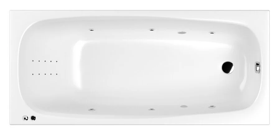 Ванна гидромассажная Whitecross Layla 170 x 75 см, LINE NANO, хром, белый, 0102.170075.100.LINENANO.CR (детальная фотография)