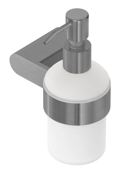 Дозатор для мыла Cezares Stylus сатин STYLUS-SOIS-V-IN (детальная фотография), матовый хром, белые, комбинированные