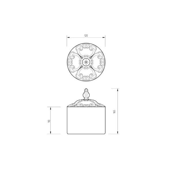 Стакан для ванной Migliore Elisabetta бронза 16989 (детальная фотография), классические, ретро, декорированные