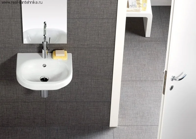 Раковина подвесная Hatria Daytime YXBM01 45х40 см (детальная фотография), прямоугольной формы