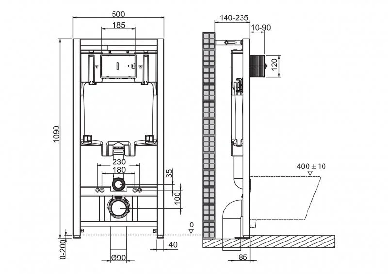 Унитаз с инсталляцией BelBagno Acqua с кнопкой смыва хром BB340CHR/BB2020SC/BB002-80/BB005-PR-CHROME (детальная фотография) index_3