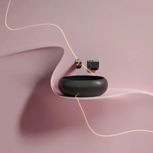 Раковина Ceramica Nova Element 36 см черная матовая CN6050MB (детальная фотография), накладные (на столешницу)