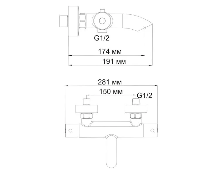 Смеситель для ванны WasserKRAFT Berkel настенный 4811 (детальная фотография), для ванны