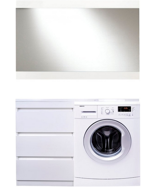 Тумба под раковину напольная Style Line Даллас 38 см белая АА00-000069 (детальная фотография), комплект (набор), маленькая, узкая