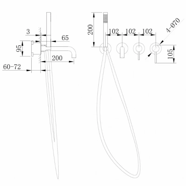 Смеситель для ванны Abber Wasser Kreis никель AF8130NG (детальная фотография), для ванны