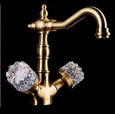 Смеситель для раковины Boheme Crystal бронза