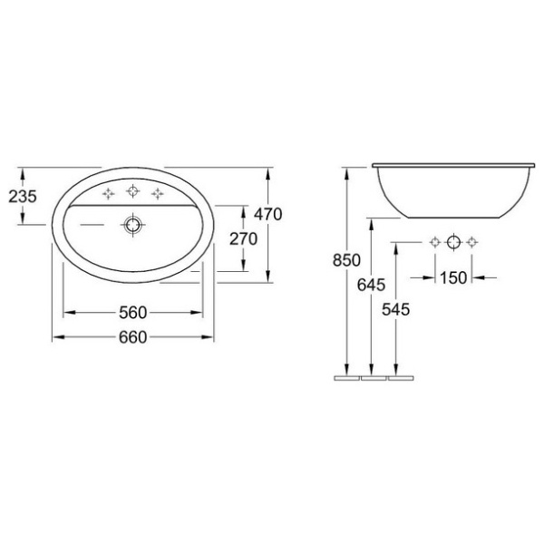 Схема (детальная фотография), встраиваемые (в столешницу)