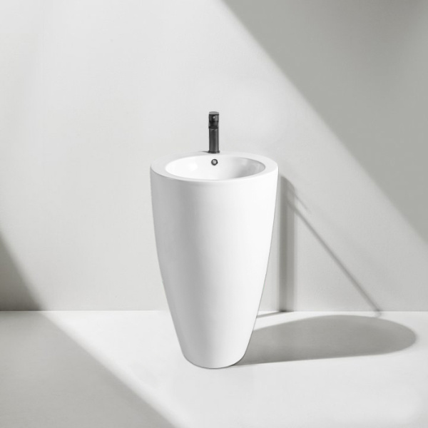 Раковина напольная Azario Comella 50 см белая AZ-311 (детальная фотография), напольные, свободностоящие