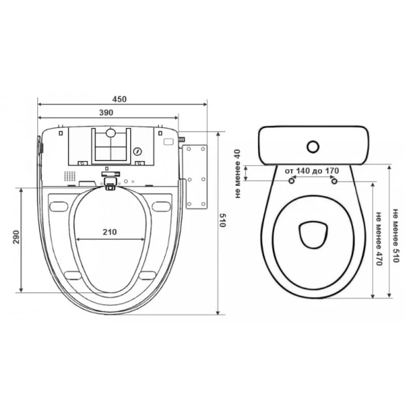 Крышка-биде Timo белая TE-710 (детальная фотография), с микролифтом