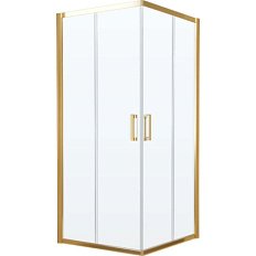 Душевой уголок профиль золотой стекло прозрачное Vegas-glass