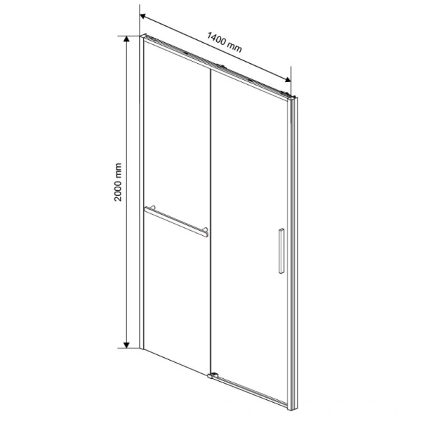 Душевая дверь в нишу Vincea Slim Soft 140 см профиль брашированное золото VDS-1SS140CLG (детальная фотография), современные, hi-tech