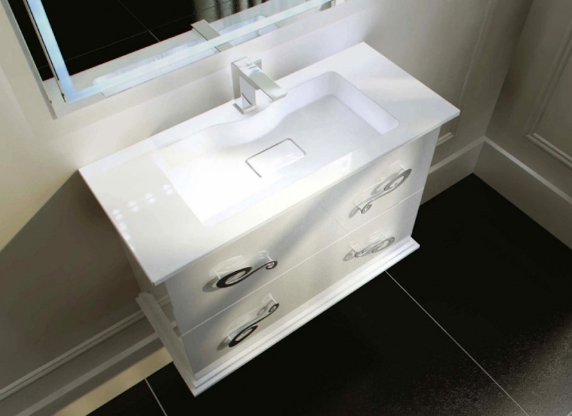 Мебель для ванной La Beaute LOIRET 100 (детальная фотография), современная, hi-tech