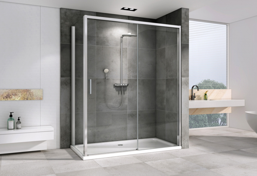 Душевой уголок Abber Komfort 150x90 см профиль хром AG93150-S92 (детальная фотография), прямоугольные