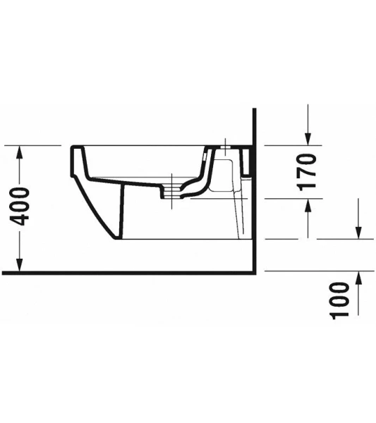 Биде подвесное Duravit Vero белое 2274150000 (детальная фотография), прямоугольной формы