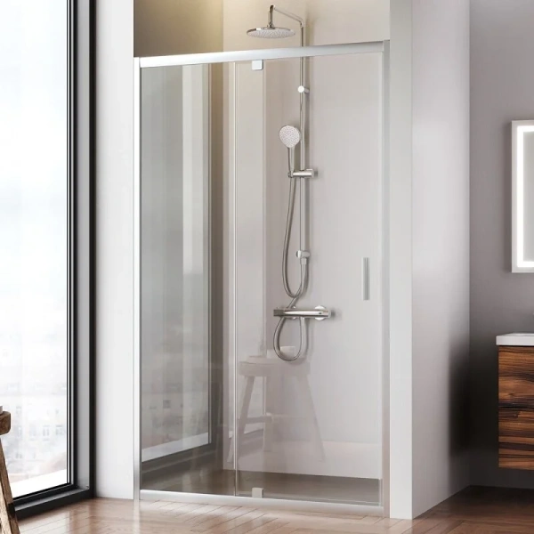 Душевая дверь в нишу Am.Pm Gem 120 см профиль хром матовый W90G-120-1P-MT (детальная фотография), распашные