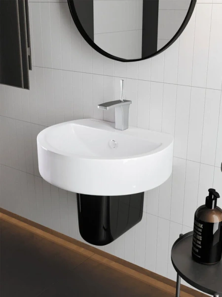 Раковина Sanita Luxe Best 55 см белая WB.PD/Best/55-C/WHT.G/S1 (детальная фотография), из санфарфора