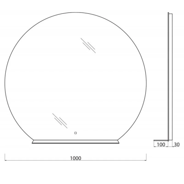 Зеркало с подсветкой BelBagno 100 см с полкой SPC-RNG-1000-LED-TCH-MENS (детальная фотография), в наличии