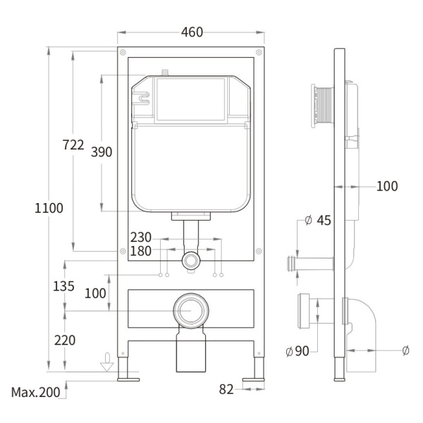 Схема (детальная фотография), для унитаза