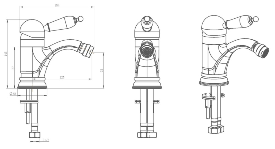Схема (детальная фотография), для биде