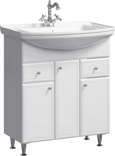 Тумба под раковину напольная Aqwella Barcelona 85 см белая BA0108K (детальная фотография)