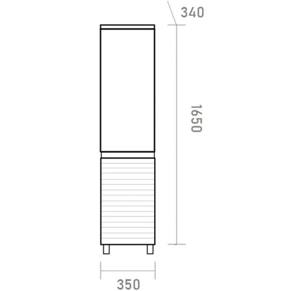Шкаф-пенал Brevita Dakota 35 см дуб галифакс олово/белый, левый DAK-050350-19/01Л (детальная фотография), в наличии