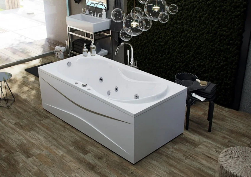 Ванна акриловая Акватек Мартиника MAR180-000 180х90 см прямоугольная (детальная фотография), современныe, hi-tech