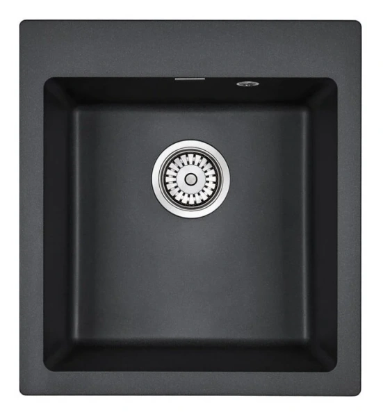 Мойка для кухни Paulmark Zemar 46 см кварцевая, черная PM104651-BL (детальная фотография)
