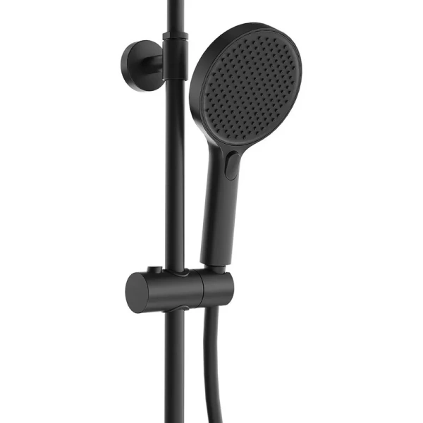 Душевая стойка Kerama Marazzi Fonte черная матовая FO.301.KM.BLK.M (детальная фотография), со смесителем