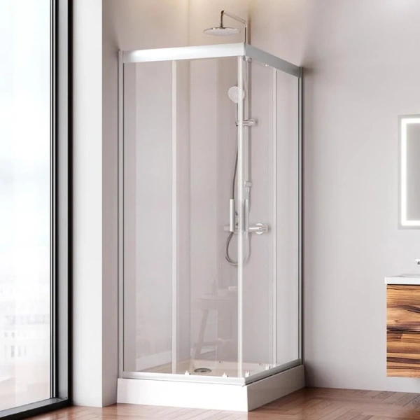 Душевой уголок Am.Pm Gem 100х80 см прозрачное стекло W90G-404-100280-MT (детальная фотография), раздвижные