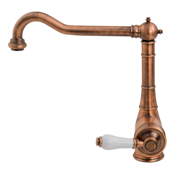 Смеситель для кухни Migliore Ermitage 18 рычаг сбоку (детальная фотография), высокие, округлая форма