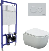 Унитаз с инсталляцией BERGES Ventas клавиша О1 белая