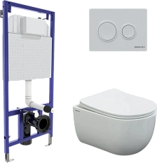 Унитаз с инсталляцией BERGES Ventas клавиша О1 белая