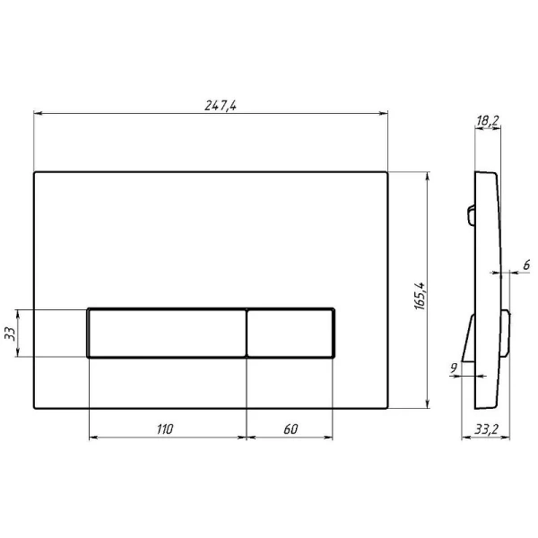 Клавиша смыва Berges Atom Line Soft Touch черная 049227 (детальная фотография), в наличии