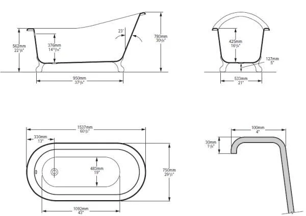 Ванна Victoria&Albert Shropshire SHR-N-SW, белая, 155 х 75 см SHR-N-SW+FT-SHR-BN (детальная фотография), квариловые
