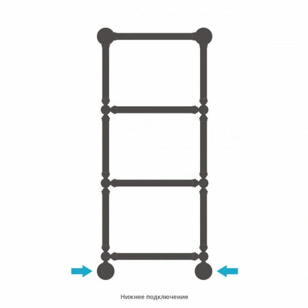 Полотенцесушитель водяной Сунержа Ренессанс 40х96 см матовая шампань 022-0281-9640 (детальная фотография), лесенка, вертикальные