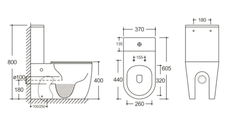Схема (детальная фотография), безободковые, сиденье с микролифтом , с антивсплеском, компакт, низкие