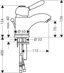 Смеситель для раковины Axor Carlton 170100 (детальная фотография), для раковины