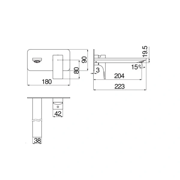 Смеситель для раковины Nobili Seven черный SE124198/1BM (детальная фотография), для раковины