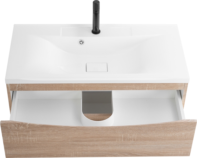 Тумба под раковину подвесная BelBagno Marino 100 см rovere bianco MARINO-1000-2C-SO-WO-P (детальная фотография), 100 см