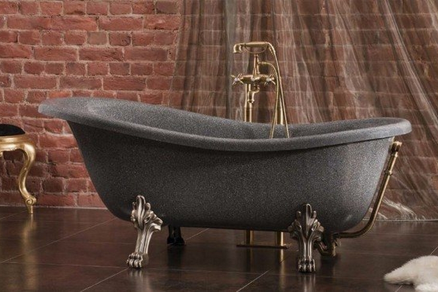 Ванна из литьевого мрамора, цвет графит, Romance Collection Rhapsody 1670750640GR (детальная фотография)