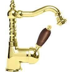Смеситель для биде Cezares Elite золото 24 карат ручка орех